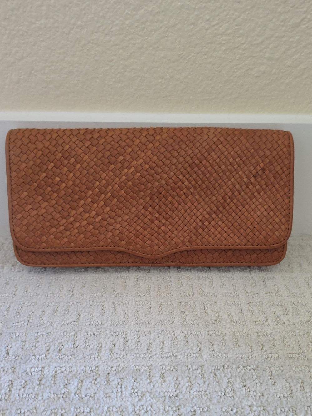 Rebecca Minkoff Woven Leather Clutch in Tan